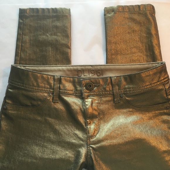 DL1961 Emma Gold Platinum Denim Leggings Skinny 26 - Picture 4 of 8